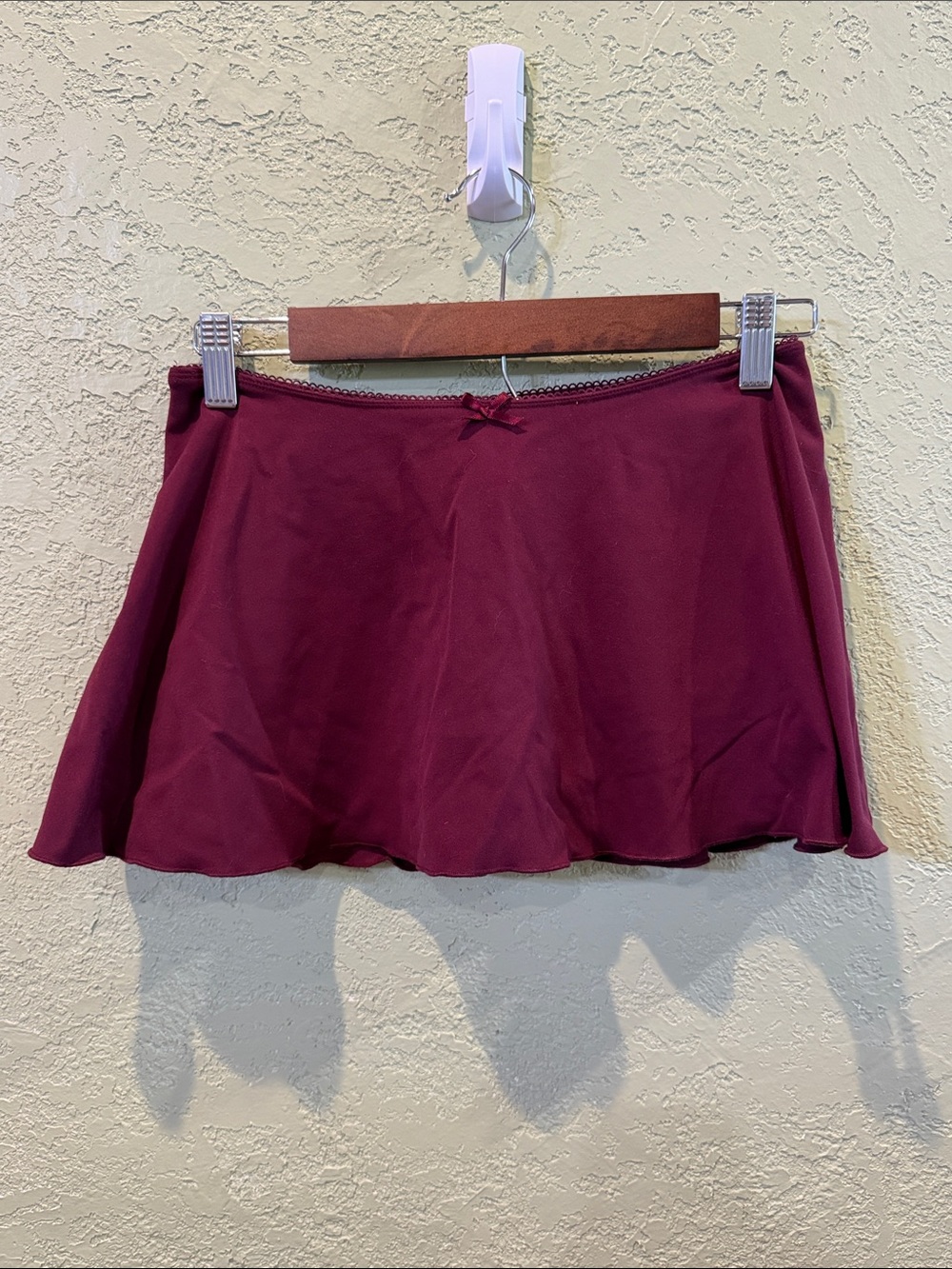 Garage Maroon Flared Skater Mini Skirt
